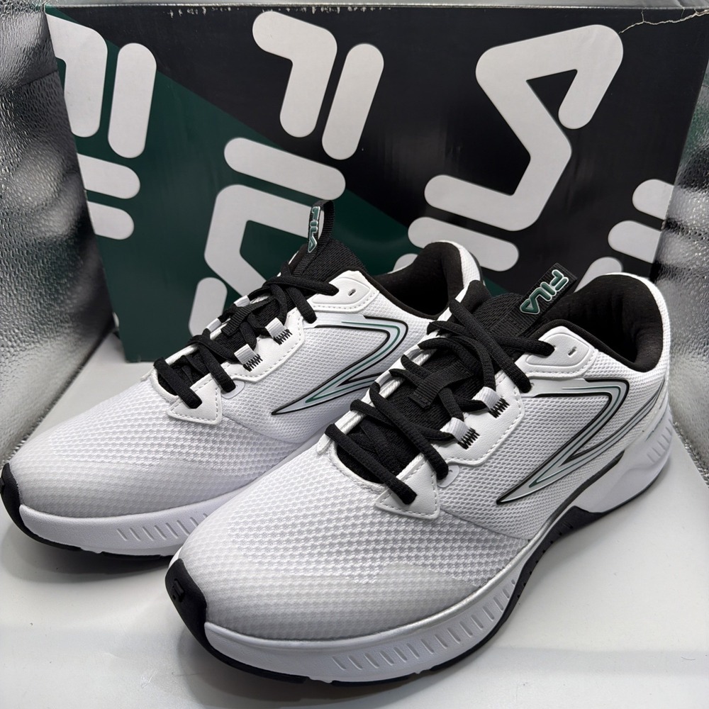 Fila‎ Action Stride Energized Men's Athletic Sneaker [White/Black/Aven] Size 9.5